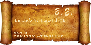 Barabás Euszták névjegykártya